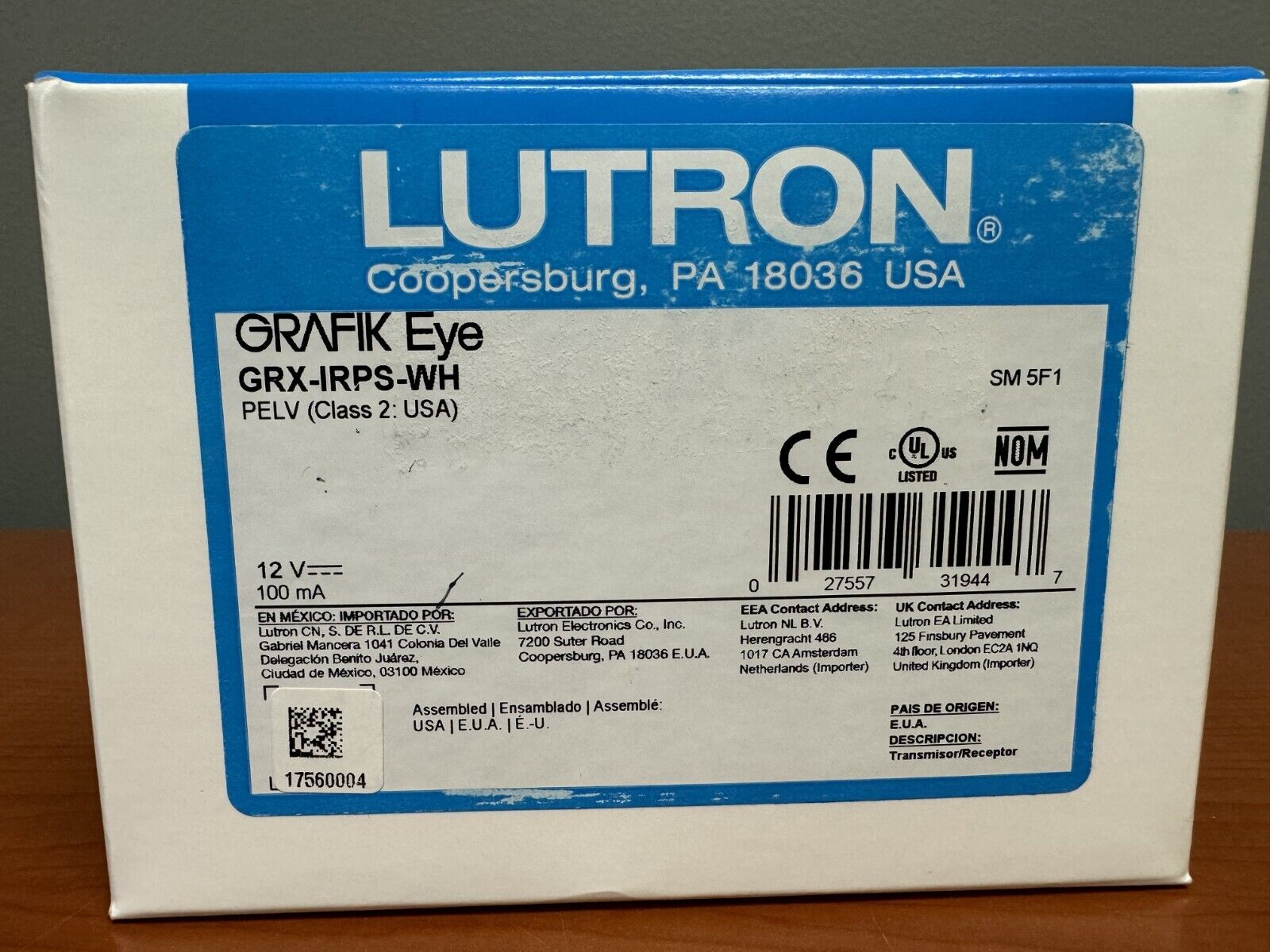 LUTRON Grafik Eye GRX-IRPS-WH Partition Sensor Transmitter/Receiver (T ...