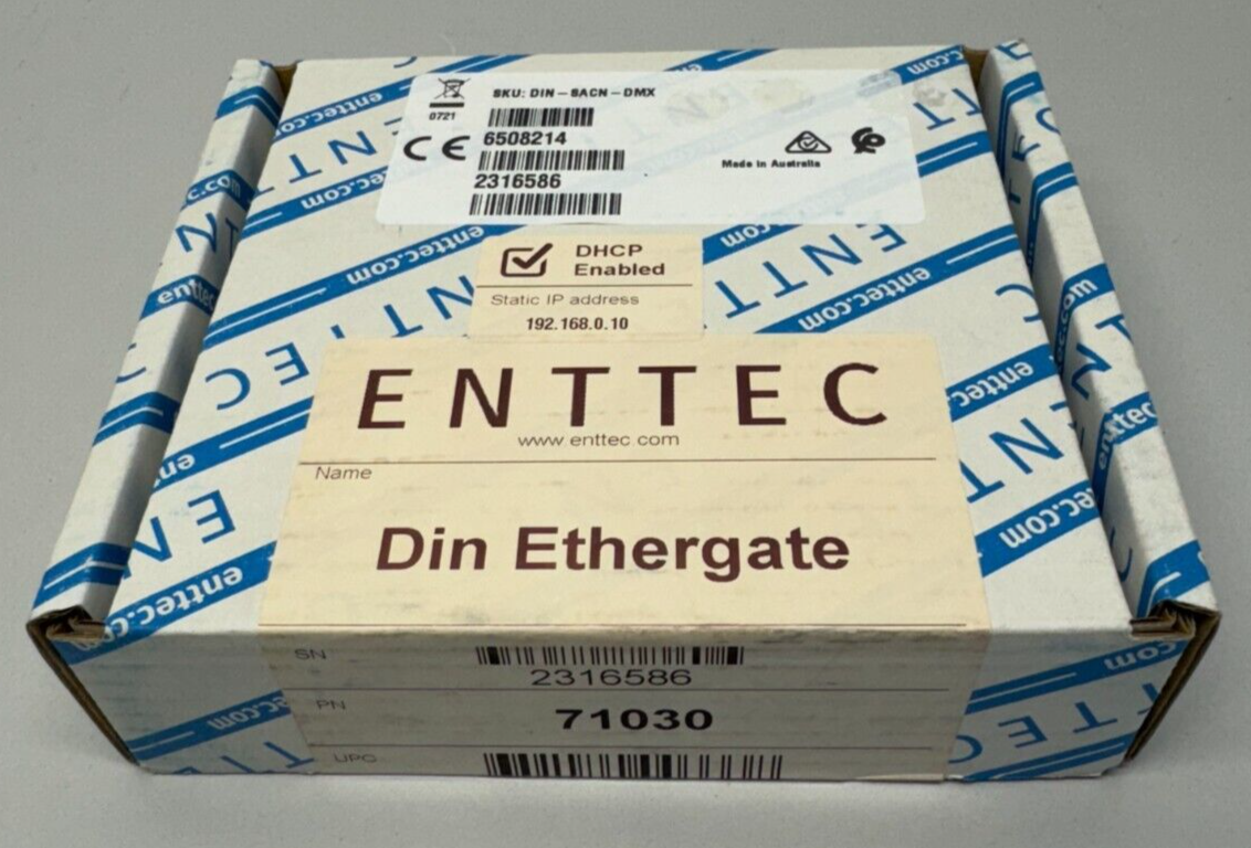 Enttec Crestron DIN-SACN-DMX Ethernet to DMX Converter 71030 6508214