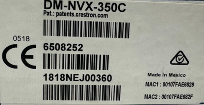 Crestron DM-NVX-350C DM NVX 4K60 4:4:4 HDR Network AV Encoder/Decoder 6508252