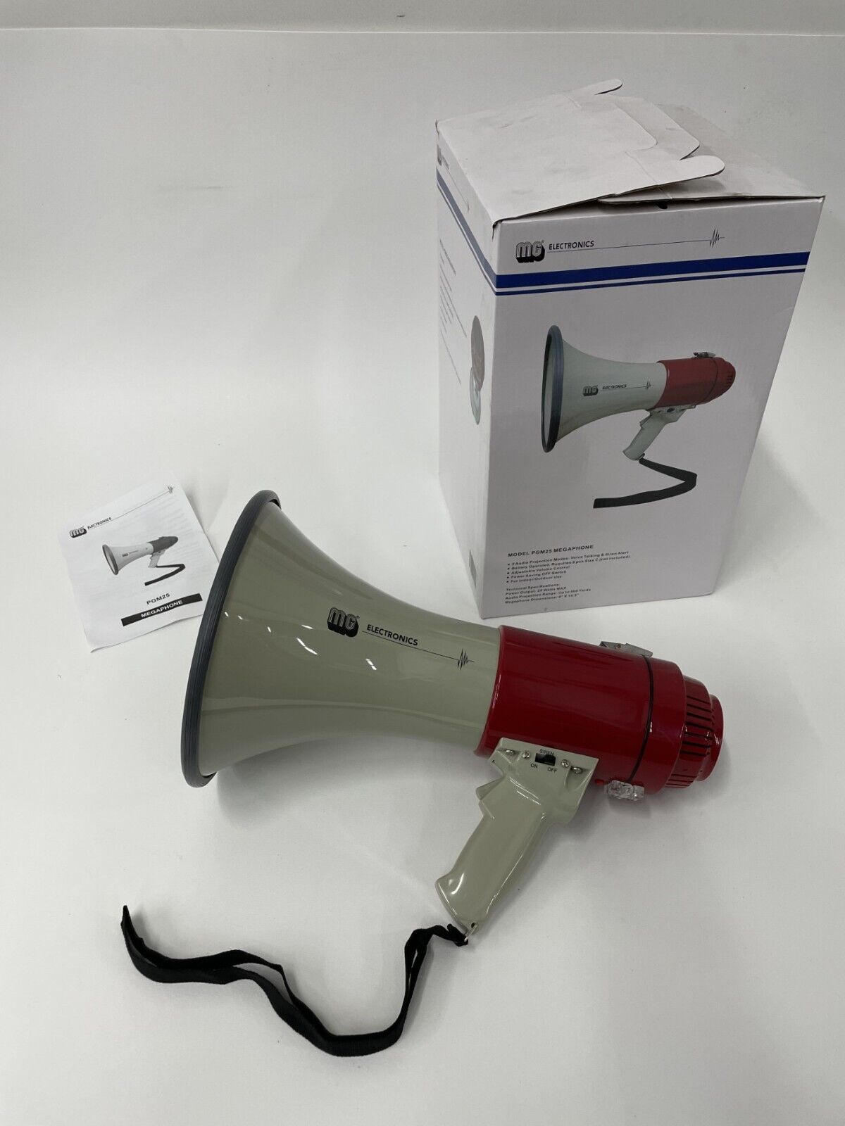 MG Electronics PGM-25 Megaphone Audio PA Bullhorn with Both Talk & Siren Modes