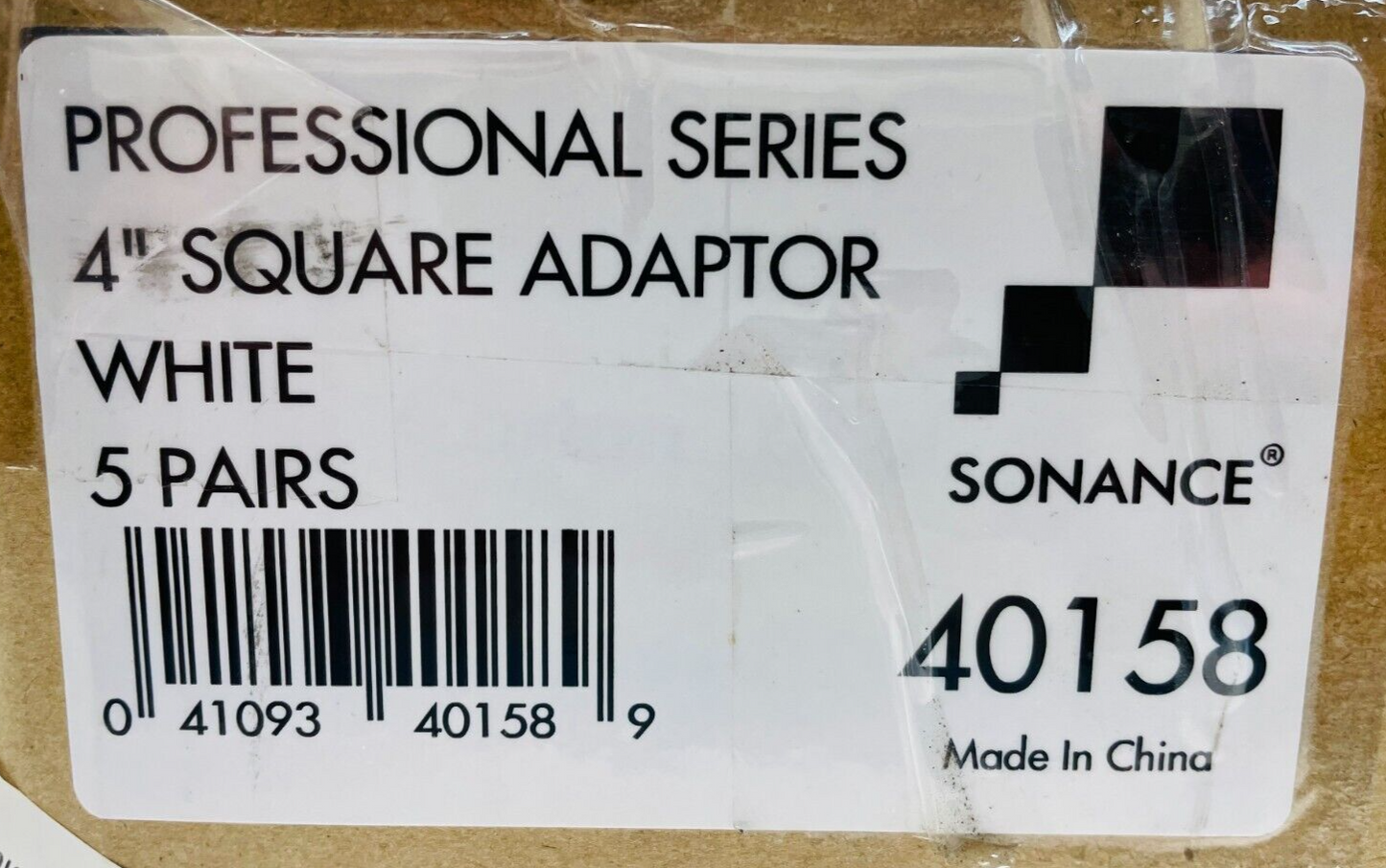 Sonance 40158 Professional Series 4" Square Adaptor White - LOT OF 5 PAIRS