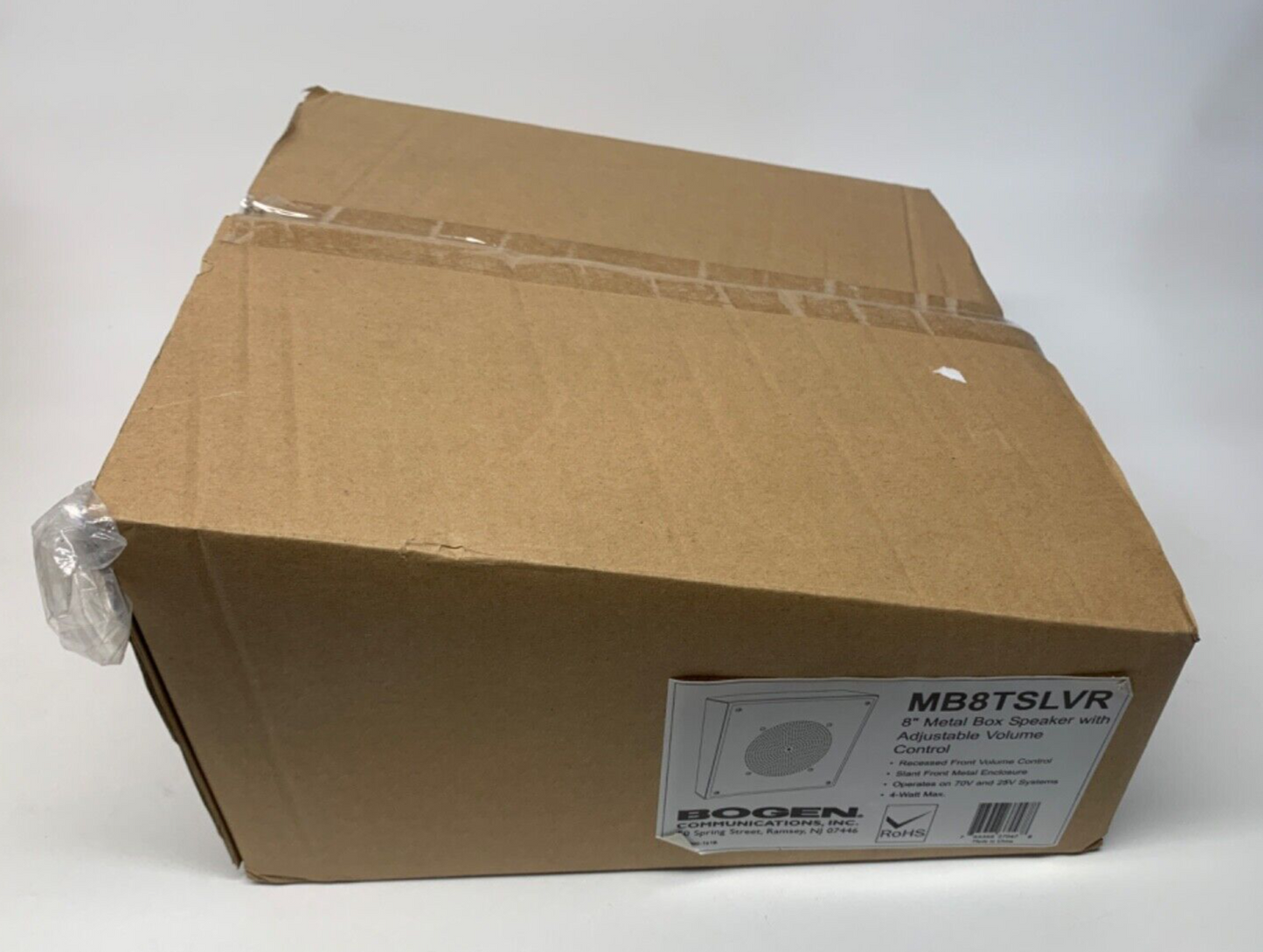 Bogen MB8TSLVR 8" Metal Angled Box Speaker with Recessed Volume Control