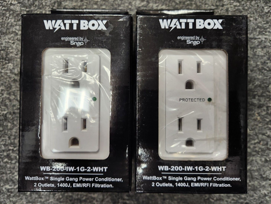 WattBox LOT OF 2  Single Gang Power Conditioner  WB-200-IW-1G-2-WHT Factory Seal