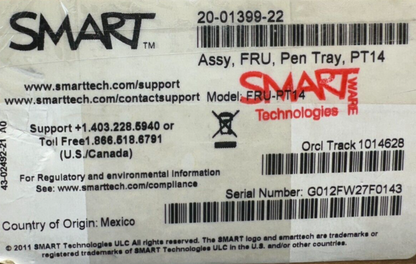 SMART FRU-PT-14-2 Replacement pen tray for SBX800 Boards