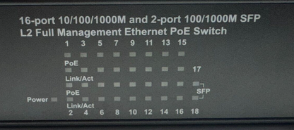 Niveo NGSME16T2H  16-port 10/100/1000BaseT + 2SFP L2+ Managed PoE+ Switch