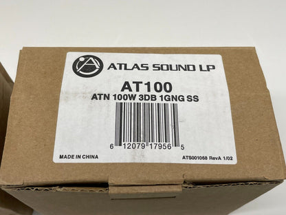 Atlas Sound AT100 100-Watt Stainless Steel Commercial Attenuator LOT OF 2