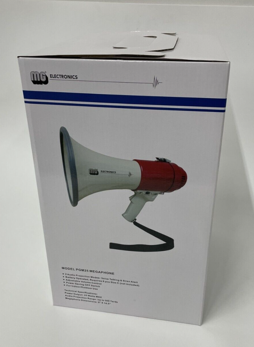 MG Electronics PGM-25 Megaphone Audio PA Bullhorn with Both Talk & Siren Modes