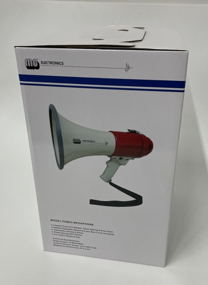 MG Electronics PGM-25 Megaphone Audio PA Bullhorn with Both Talk & Siren Modes