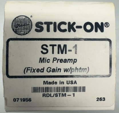 Stick-On STM-1 Compact Mic Preamp (Fixed Gain w/phtm) - 50 dB Gain