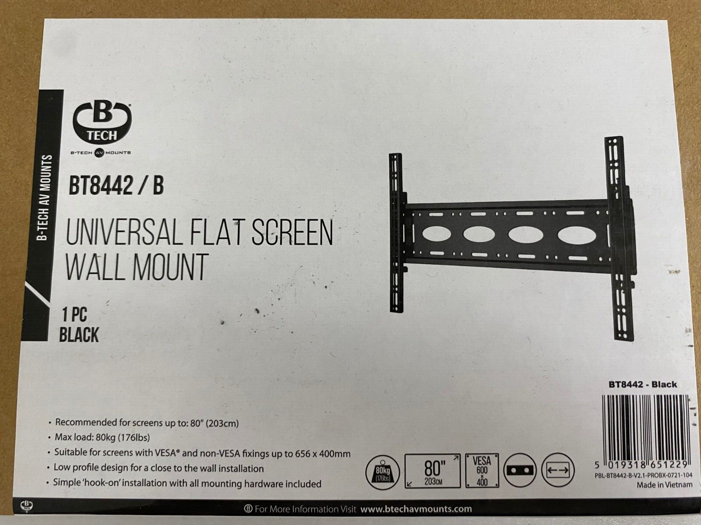 BTech Universal Flat Screen Wall Mount (BT8442)