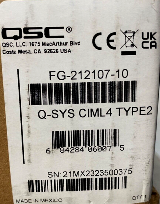 QSC Q-SYS CIML 4 TYPE 2 Expansion Card ( FG-212107-10)