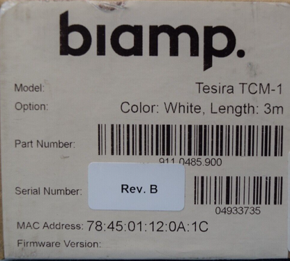 Biamp  TCM1  WHITE - Beam Tracking Microphone