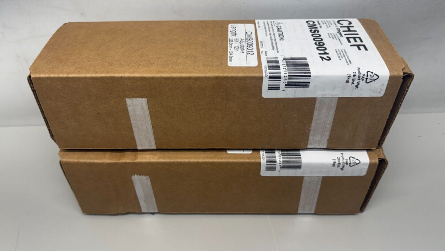 Chief CMS009012 9-12" Speed-Connect Adjustable Extension Column Black (LOT OF 2)