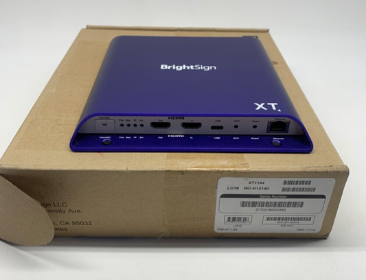 BrightSign XT1144 Expanded I/O HD Player Dolby Vision (XT4)