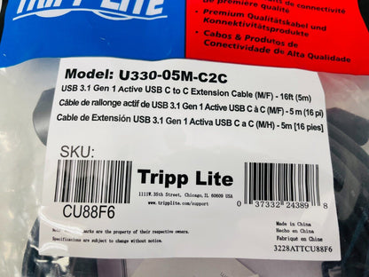 Tripp Lite U330-05M-C2C USB 3.1 Gen 1 Active USB C to C Extension Cable (M/F)