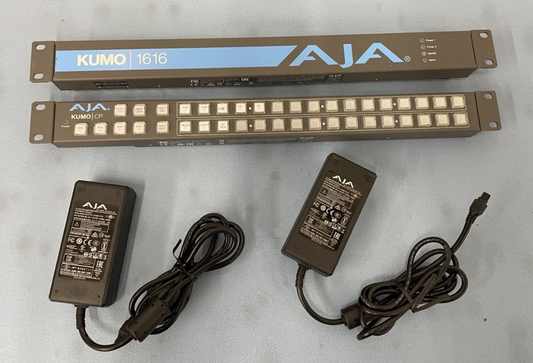 AJA Kumo 1616 Compact 16x16 3G-SDI and CP Remote Control Panel with Power Supply