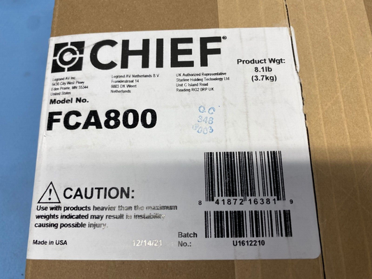 Chief FCA800 Fusion 8" Above/Below Shelf for Large Displays