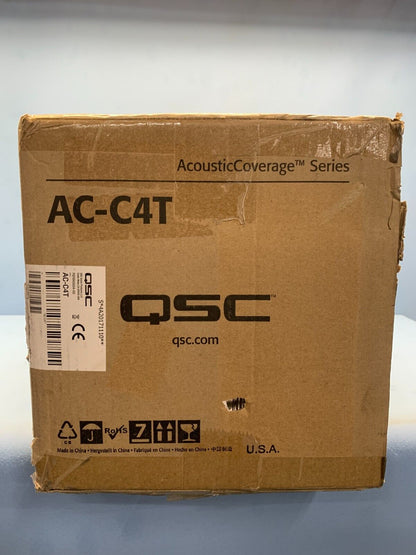 QSC AC-C4T AcousticCoverage Series 4" 2-Way 30W Ceiling Loudspeaker Pair, White