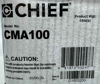 Chief CMA100 / 8" Ceiling Plate with Adjustable 1.5" NPT Column