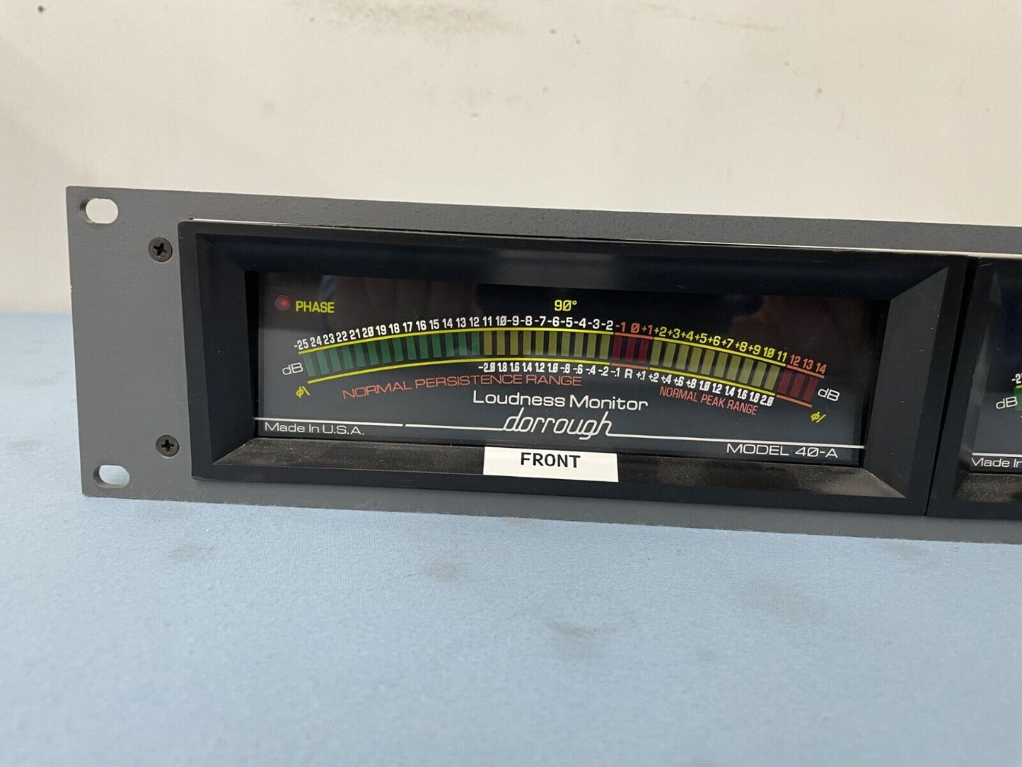 Rack Mounted PAIR of Dorrough 40-A Professional Analog Audio Loudness Meters