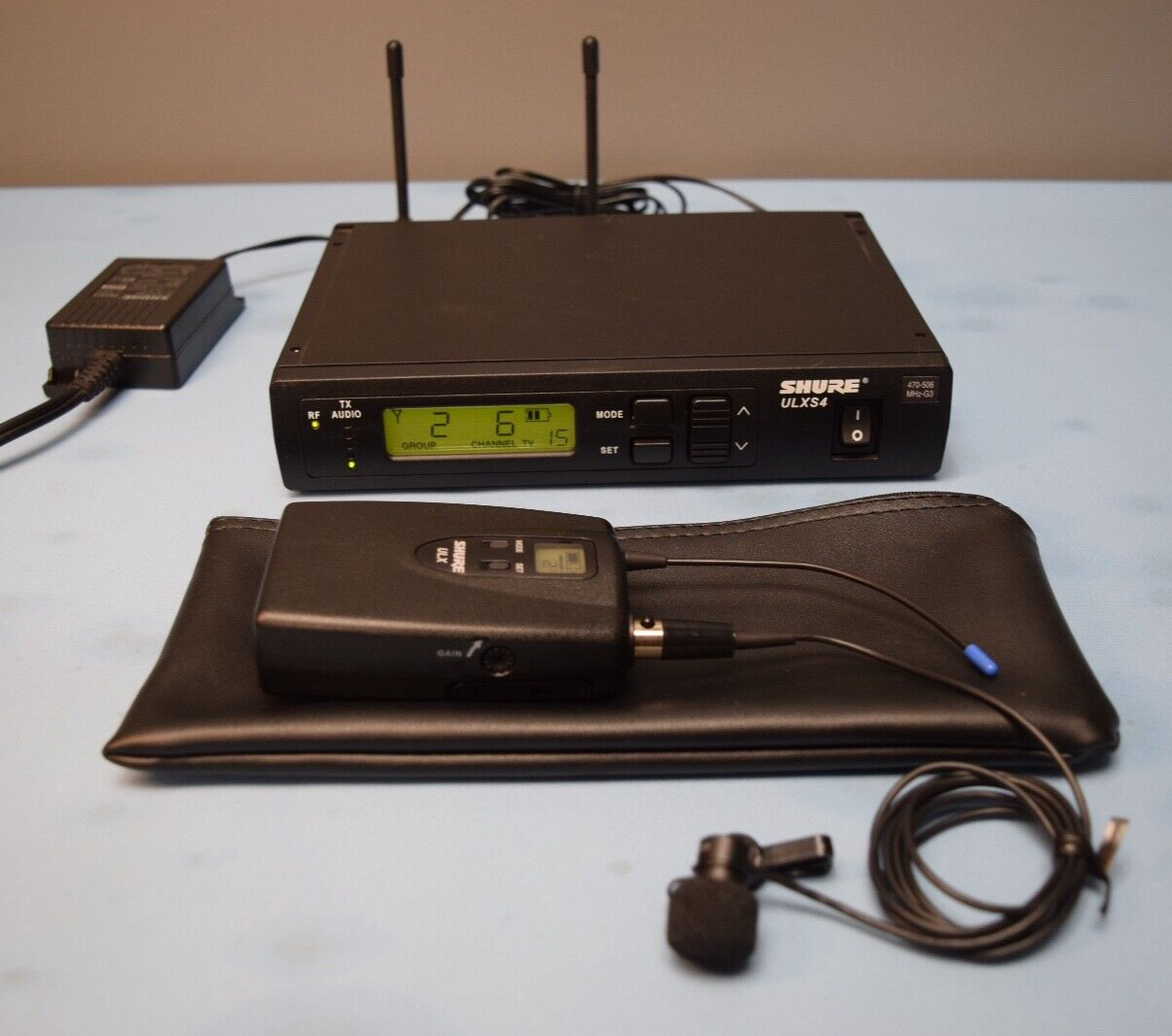 Shure ULXS4 / ULX1 Wireless Lavalier Microphone System G3 band 470-506 MHz