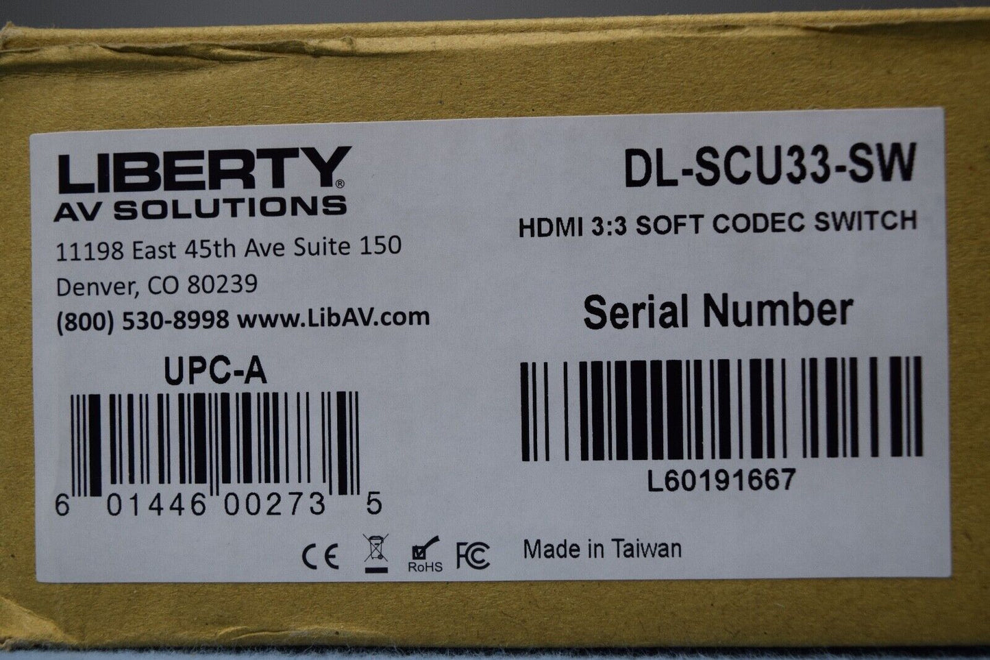 Liberty AV   DL-SCU33-SW   HDMI 3:3 Soft Codec Web-Conferencing Room Switcher