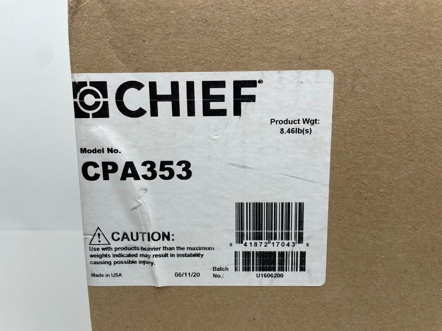 Chief CPA353 Floor-to-Ceiling Clamp-Style Plate