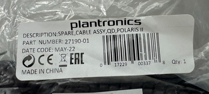 Plantronics 27190-01  Poly U10P Adapter Cable for H-Series Headsets - LOT OF 10