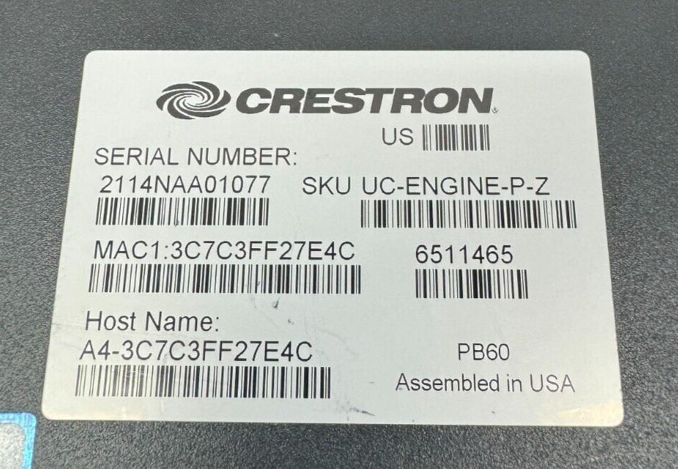 Crestron UC-BRKT-260-P-Z-ASSY UC Bracket Assembly 6511752