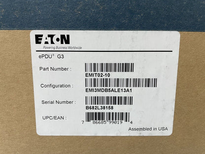 Eaton ePDU G3 EMIT02-10 Metered 1RU Input Rack Power Distribution Unit PDU