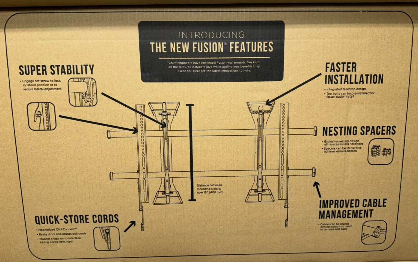 Chief LSM1U Fusion Series Fixed Wall Mount for 42 to 86" Displays