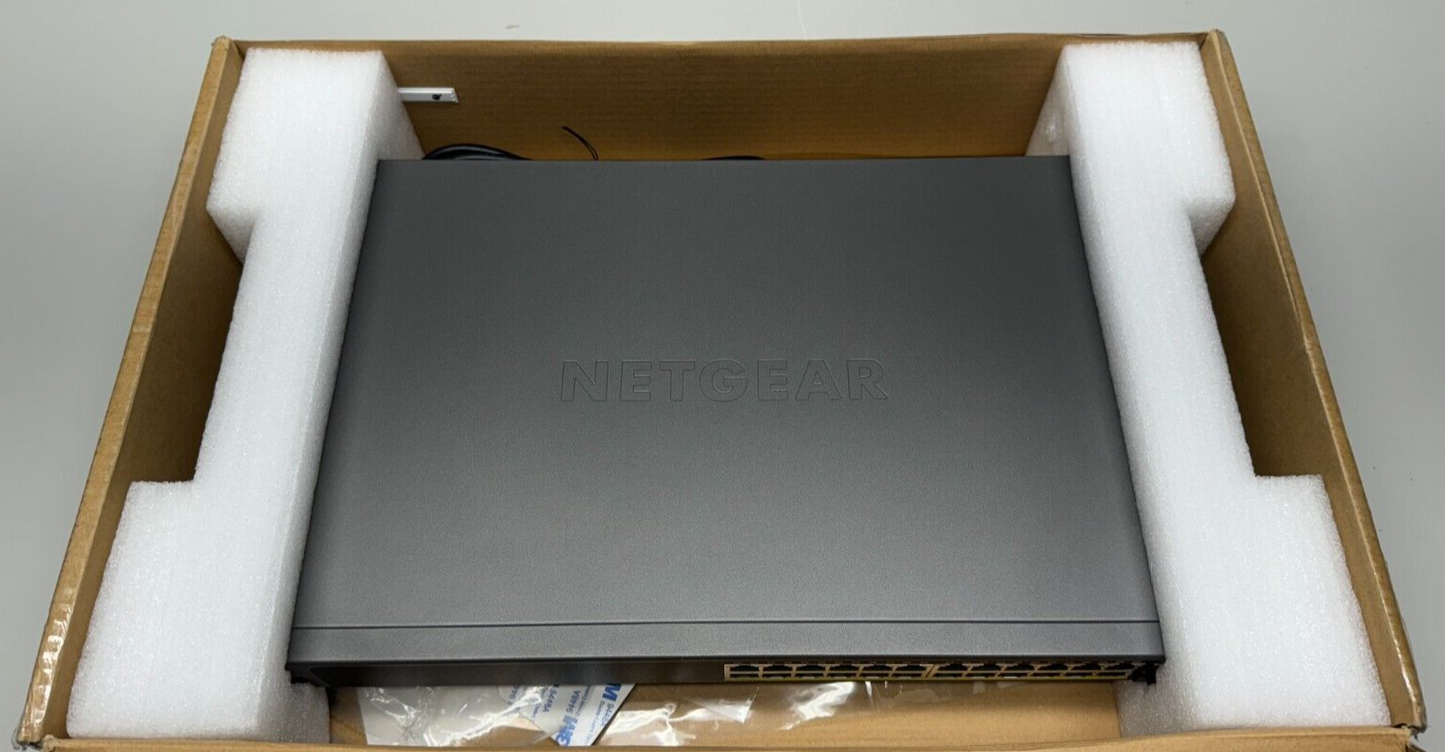 Netgear GS728TP-200NAS 24 Port Gigabit Smart Switch PoE NEW Open Box