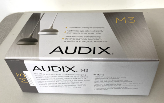 Audix M3 Tri-Element Ceiling Microphone / Hypercardioid Condenser (M3W6)