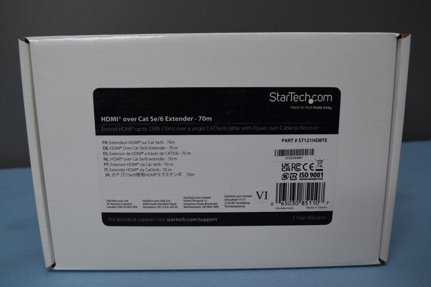 StarTech HDMI Over Cat 5e/6 Extender  - 70M  Part # ST121HDBTE