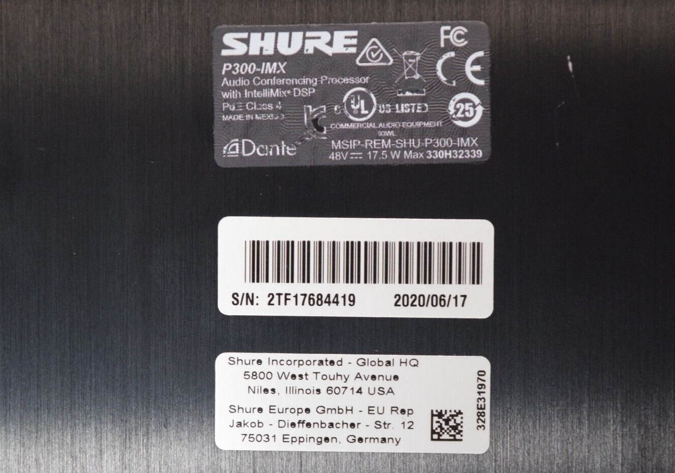 Shure P300-IMX Audio Conferencing Processor w/ IntellimMix DSP