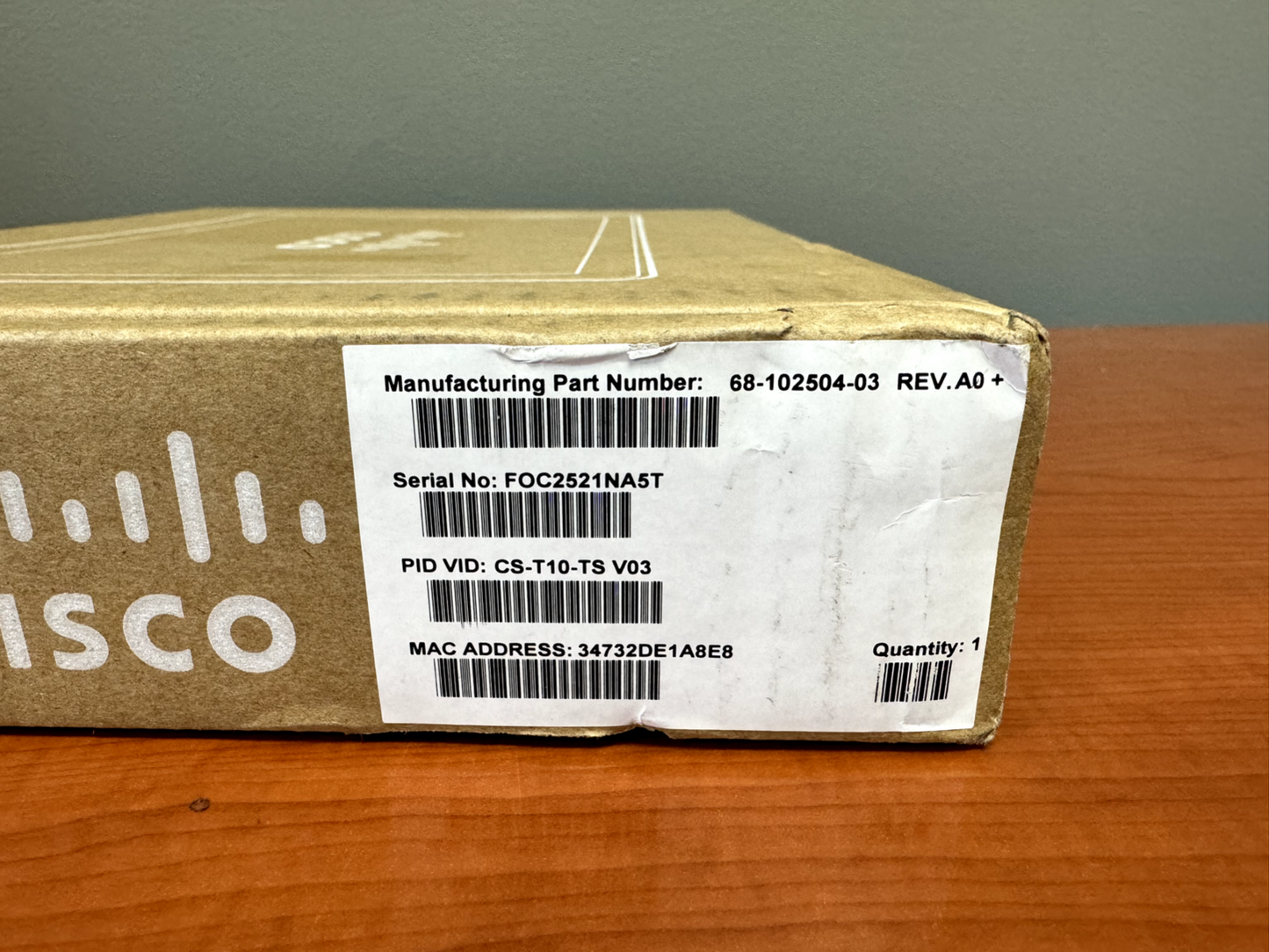 Cisco TTC5-15 Webex Room Navigator 10" Touchscreen Table-Stand 68-102504-03