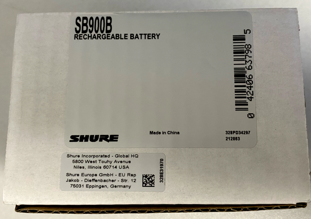 Shure SB900B Lithium-ion Rechargeable Battery