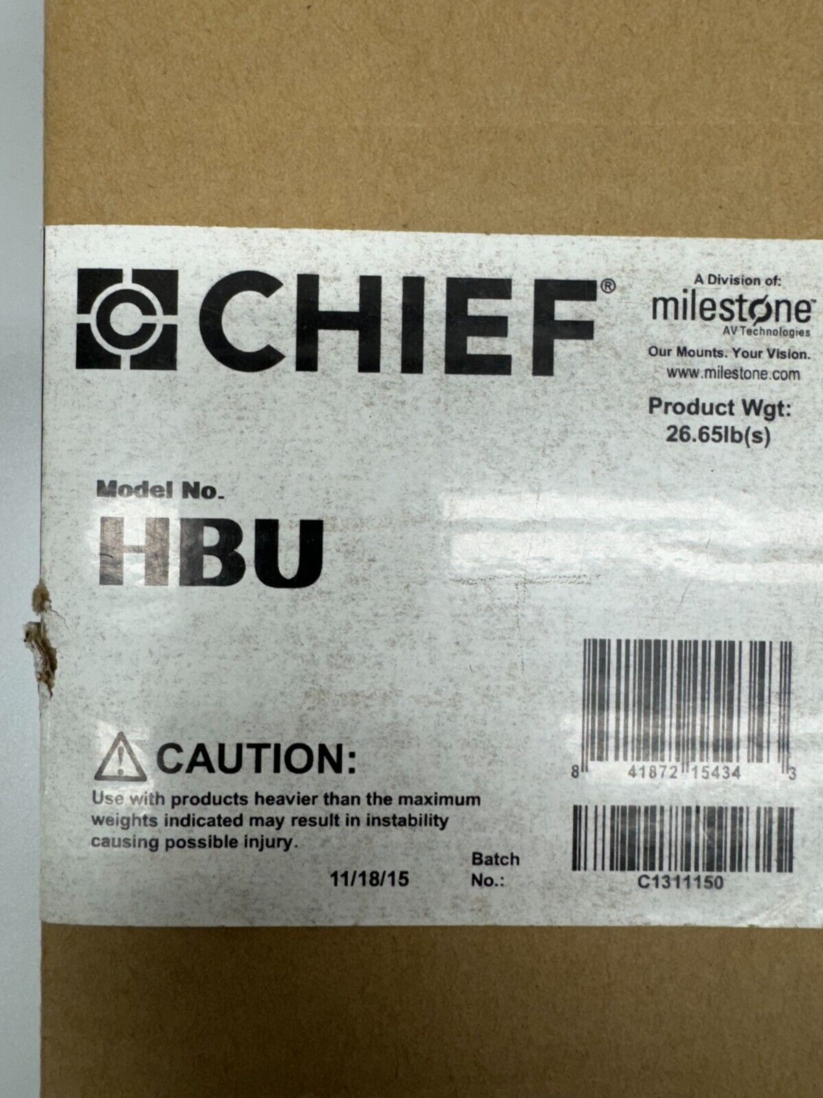 Chief HBU Heavy Duty VCM Universal Interface Bracket