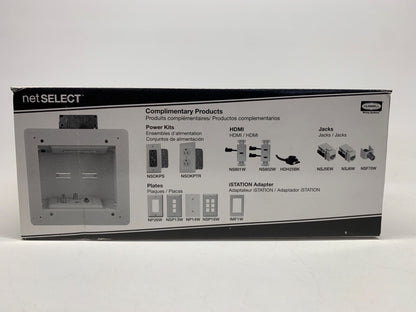 Hubbell netSELECT NSAV62M / Flat Panel TV Connection Enclosure 2 Gang In-Wall