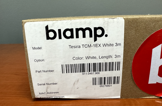 Biamp Tesira TCM-1EX 3m Beamtracking Ceiling Microphone, White 911.0487.900