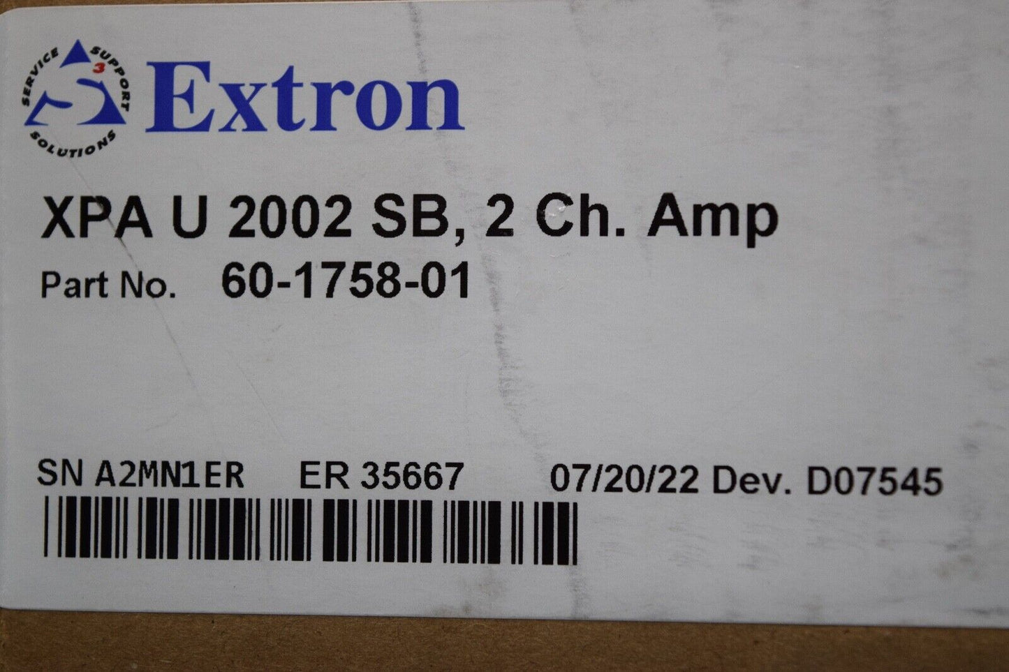 Extron XPA U 2002 SB, 2 Ch. Amp  /  60-1758-01   Power Amplifier