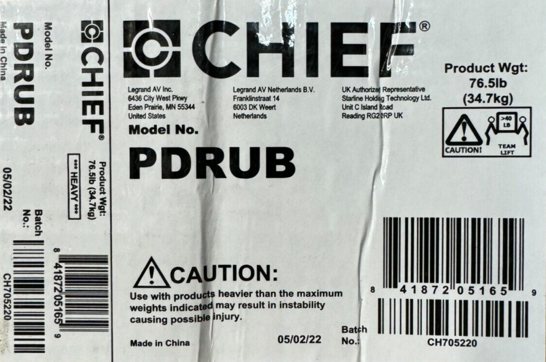 Pdrub Chief Rotation Plate Chief PDRUB Large Flat Panel Swing Arm Wall Mount (Black) – LPAV