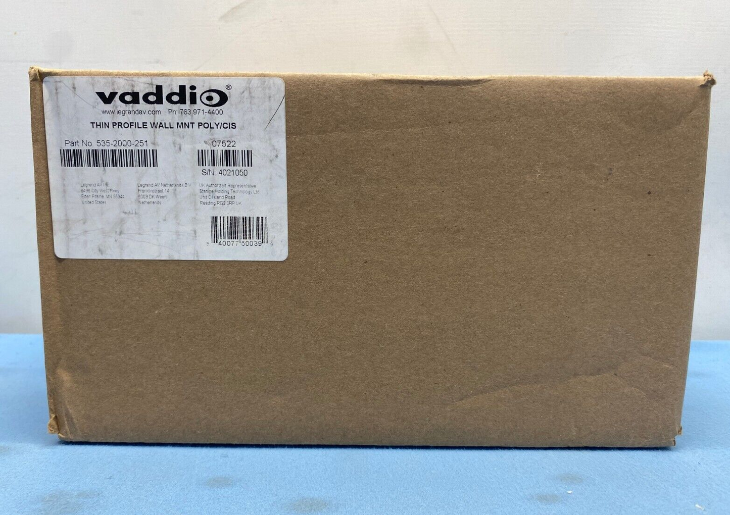 Vaddio 535-2000-251 (07522) Thin Profile Wall Mount Bracket POLY/CIS