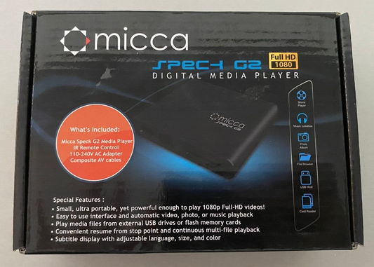 Micca Speck G2 1080p Full-HD Ultra Portable Digital Media Player