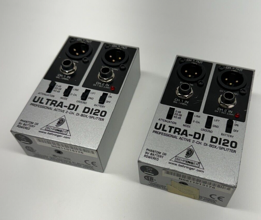 Behringer N0811015176 ULTRA-DI D120 2-CH. DI-BOX Splitter LOT OF 2