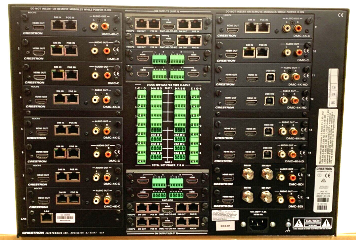 Crestron DM-MD-16X16 Digital Media Switcher w/ Cards (4KHD)