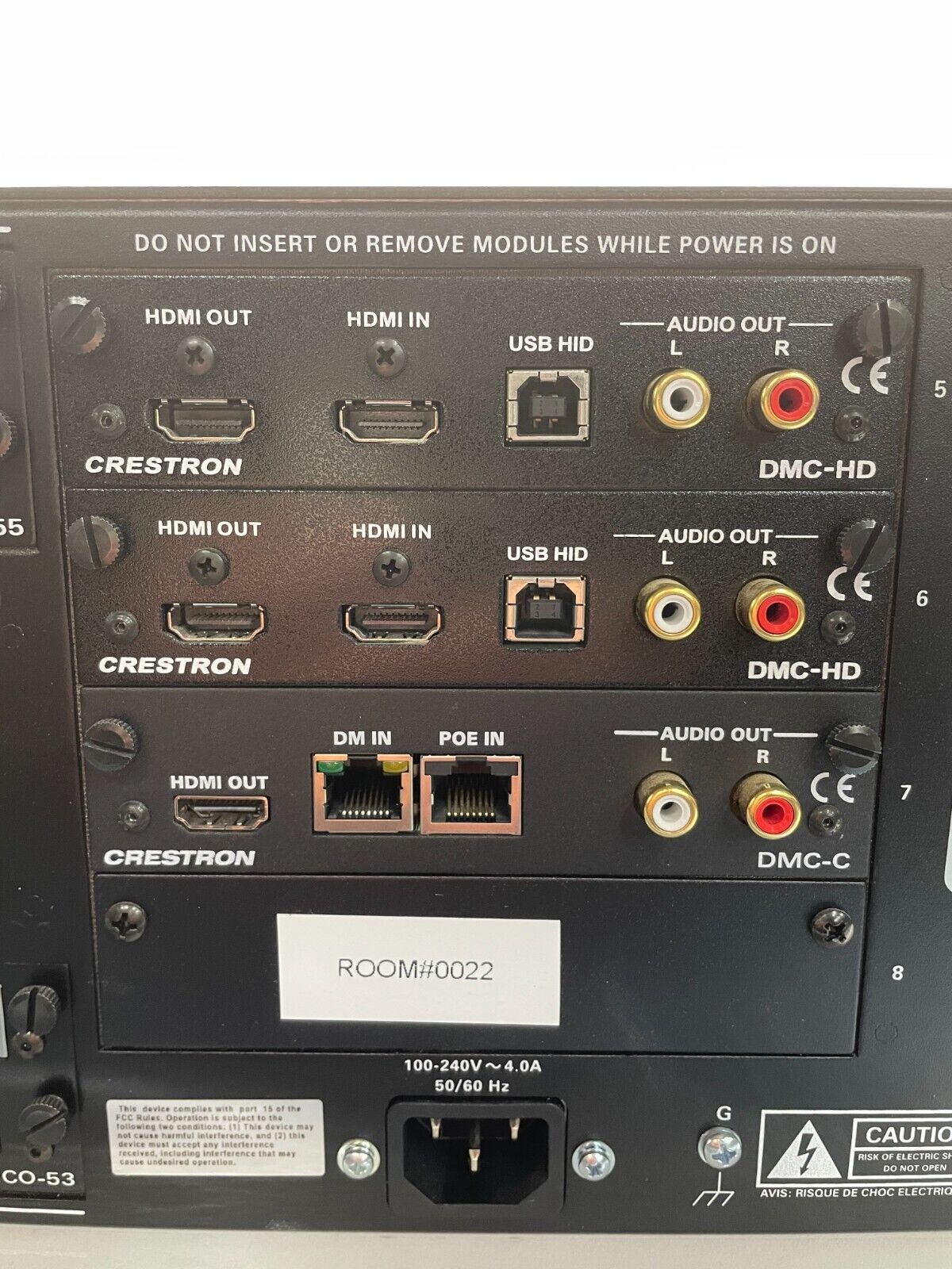 Crestron DM-MD8X8 - 8x8 DigitalMedia Switcher with Pictured Cards