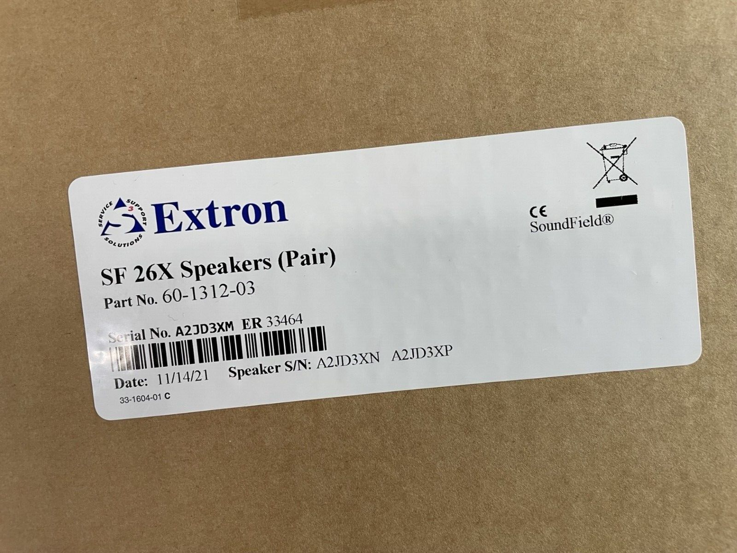 Extron SF 26X Two-Way SoundField Open Back 8 Ohm Ceiling Speakers (PAIR)