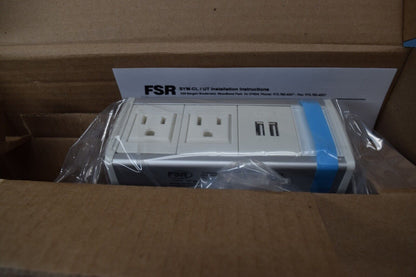 FSR 18128 Symphony Clamp-On  2 AC Outlets & USB Charger Desktop AC Power Station