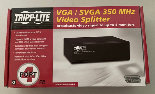 Tripp Lite 4 Port VGA / SVGA 350 MHz Video Splitter (B1114-004-R)